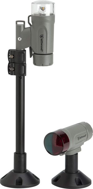  Attwood 14192-7 Water-Resistant Deck Mount LED Navigation Light Kit 