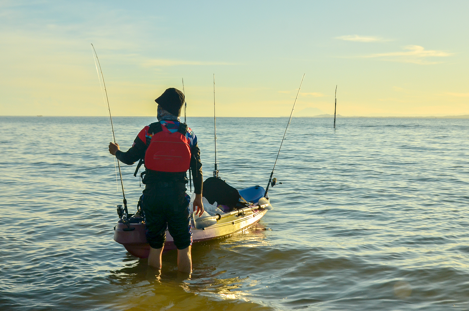 Professional Fisherman With Life jacket